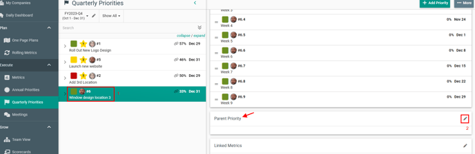 Quarterly priorities parent