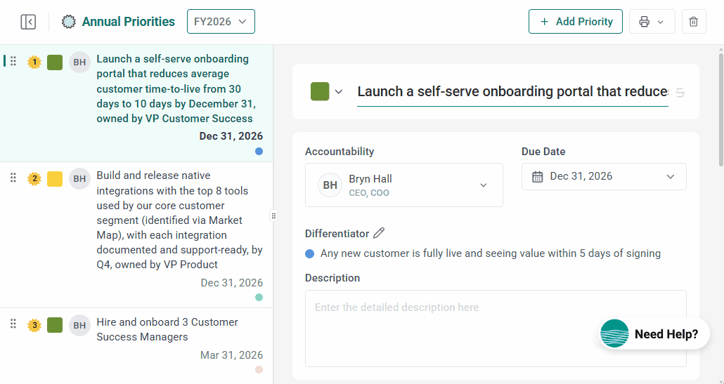 Annual priorities go live April 2026