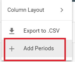 How to add a Future or Previous periods